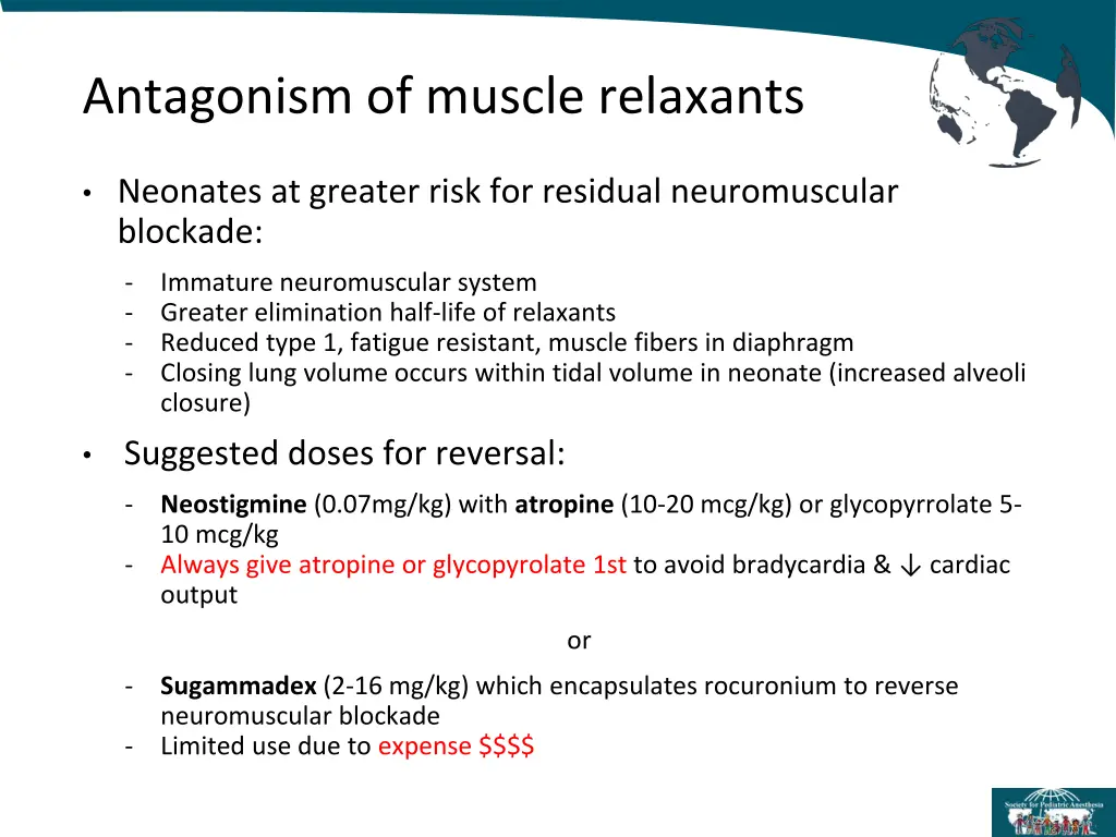 antagonism of muscle relaxants