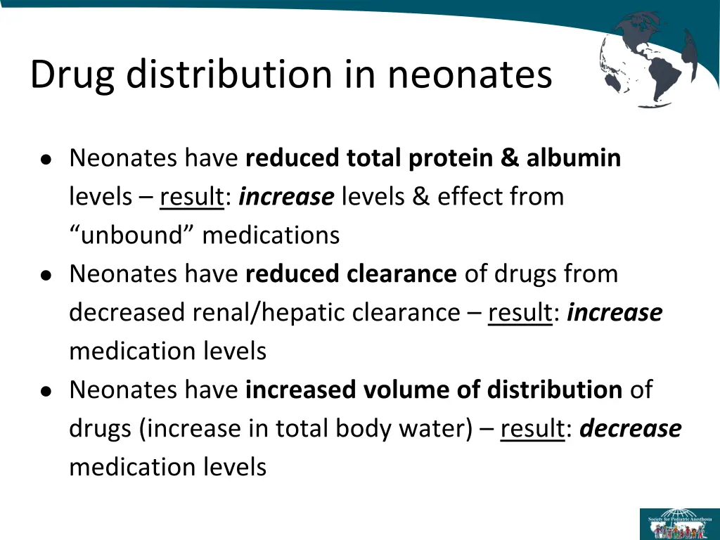 drug distribution in neonates 1