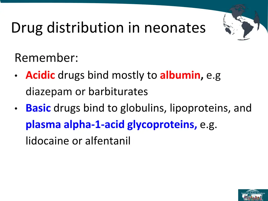 drug distribution in neonates