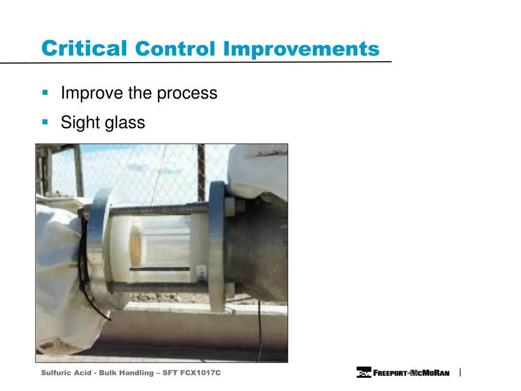 critical control improvements