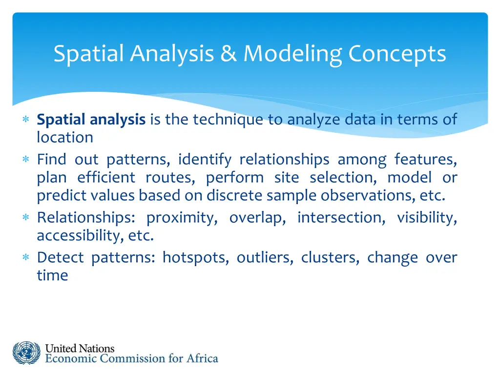 spatial analysis modeling concepts