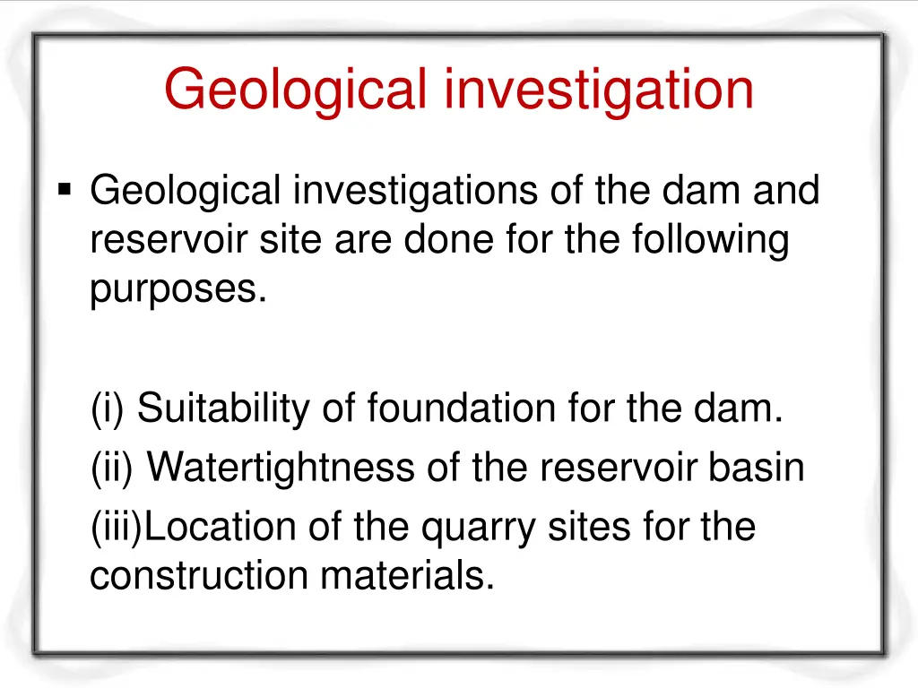 geological investigation