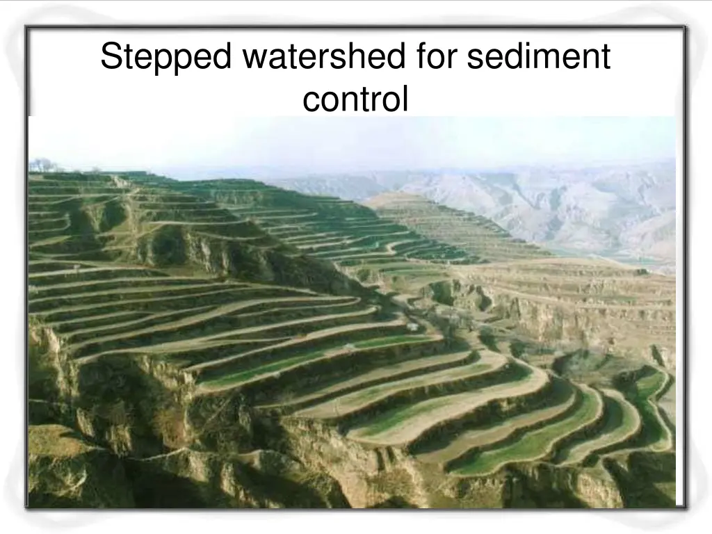 stepped watershed for sediment control