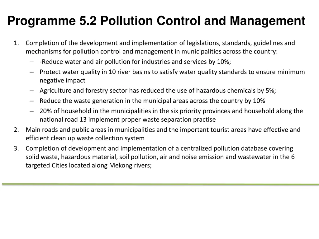 programme 5 2 pollution control and management