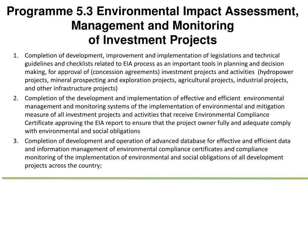 programme 5 3 environmental impact assessment