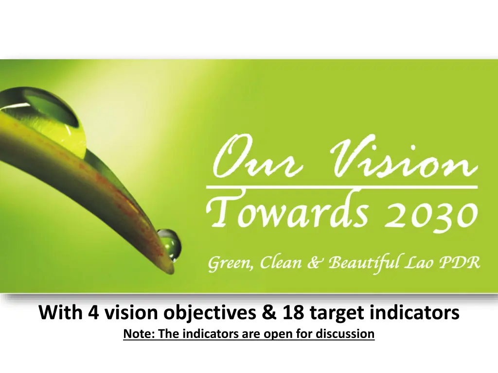 with 4 vision objectives 18 target indicators