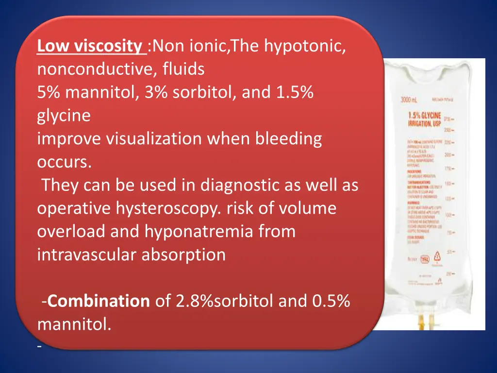 low viscosity non ionic the hypotonic