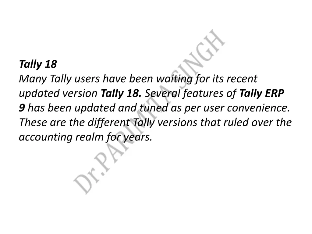 tally 18 many tally users have been waiting