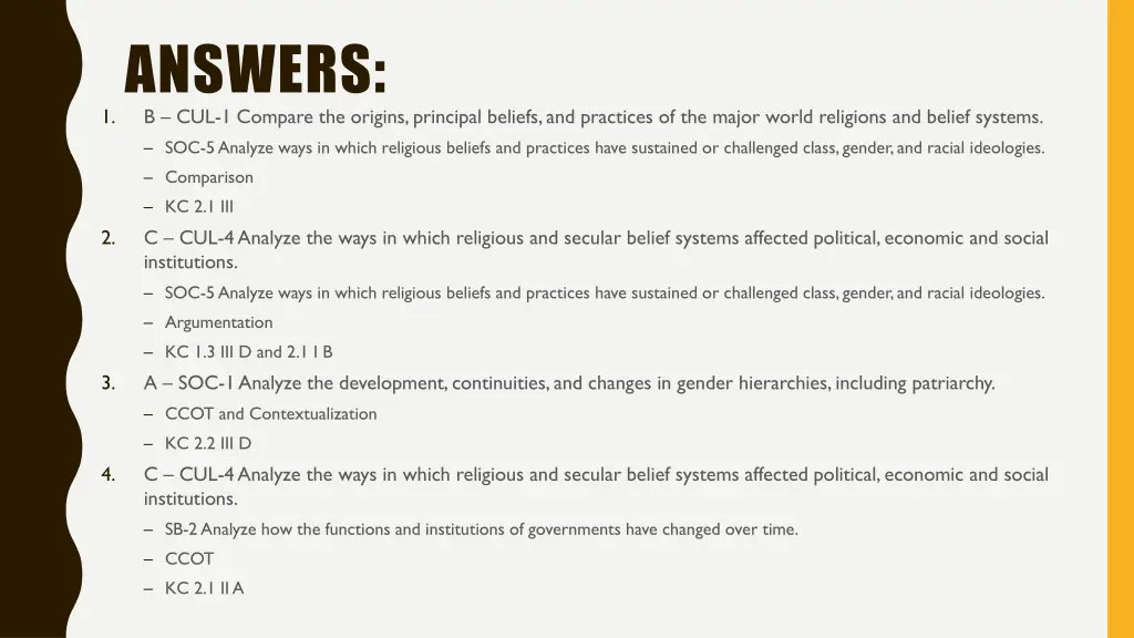 answers b cul 1 compare the origins principal