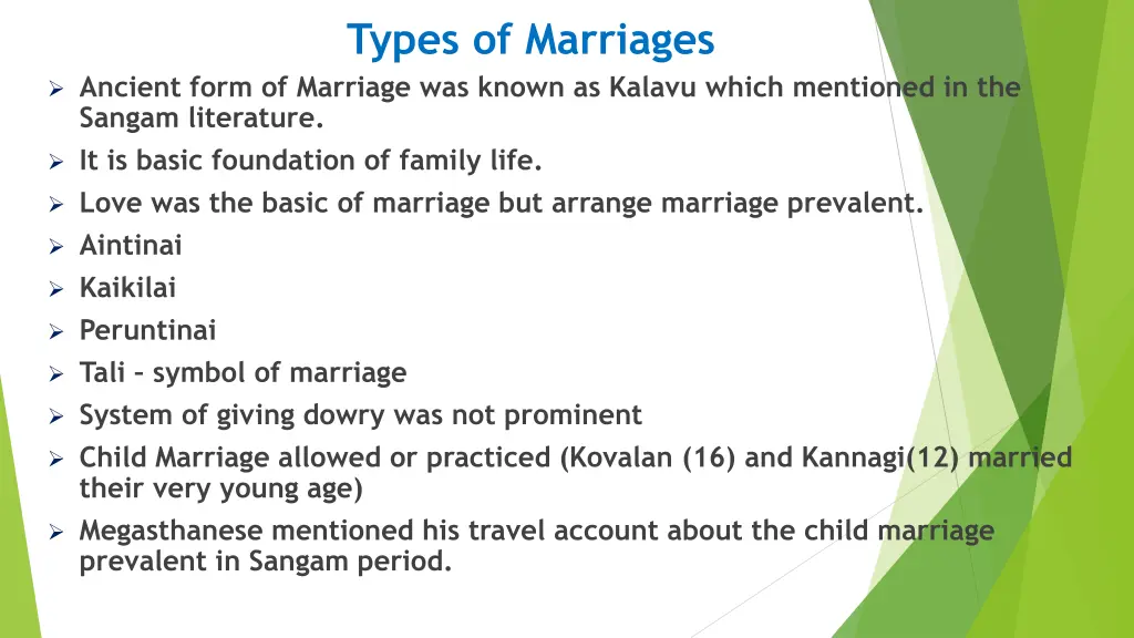 types of marriages