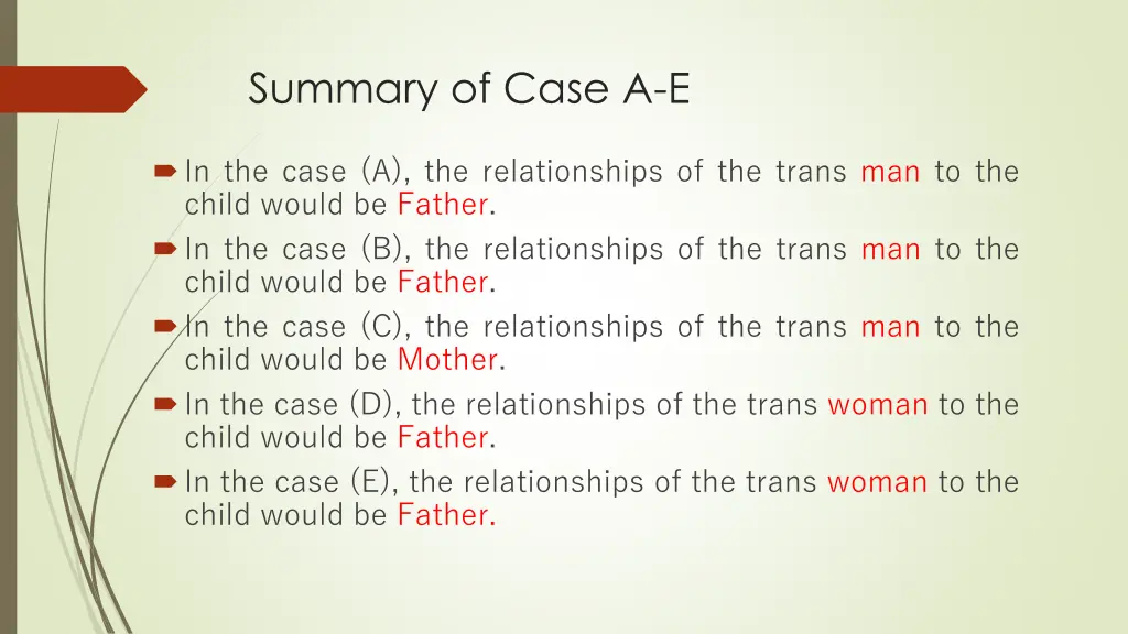 summary of case a e