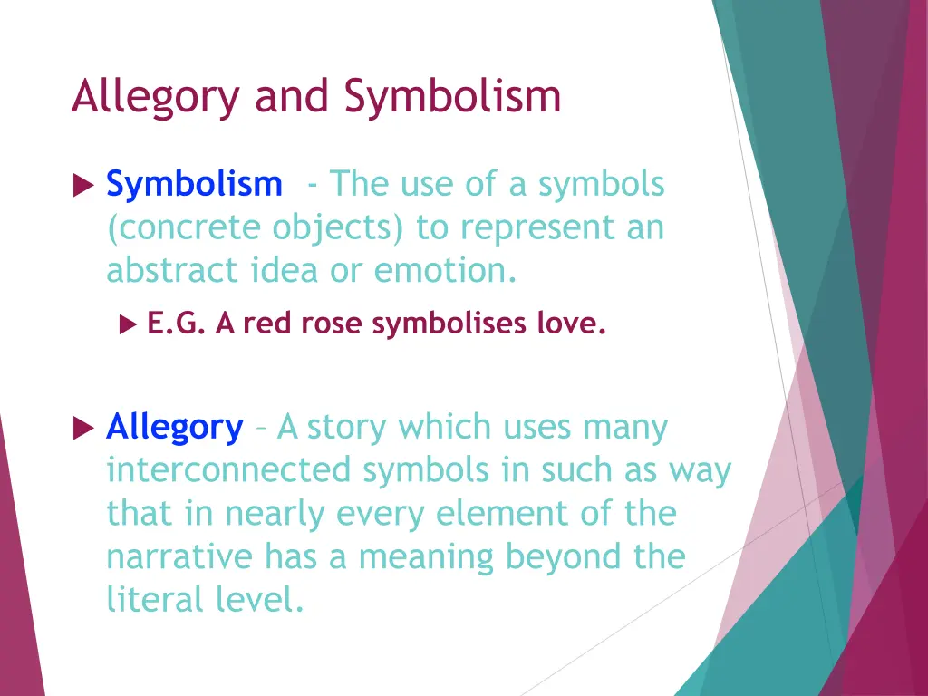 allegory and symbolism