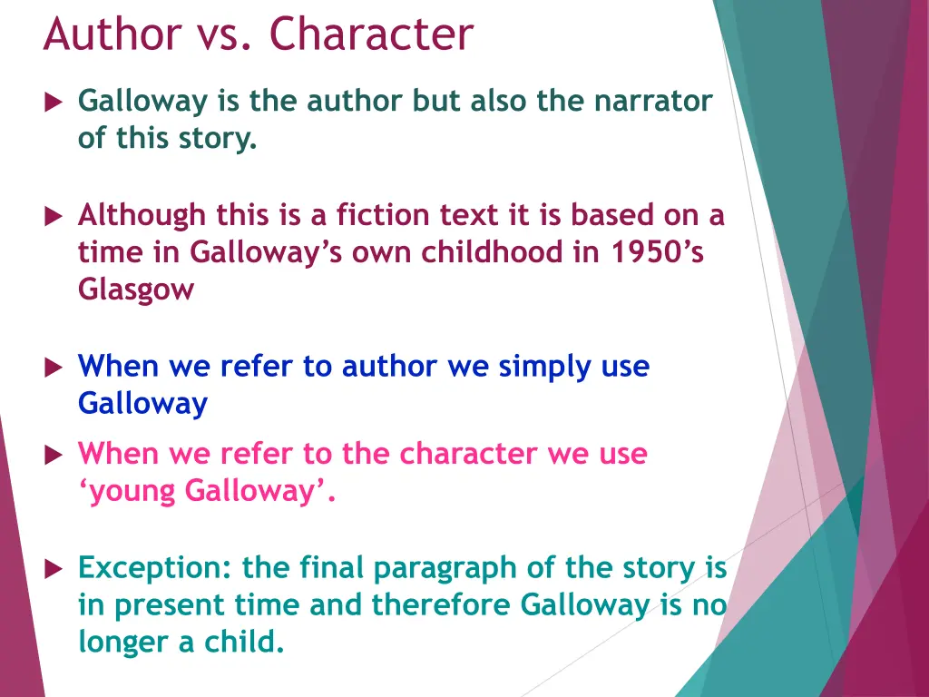 author vs character