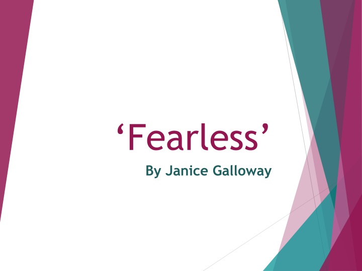 fearless by janice galloway