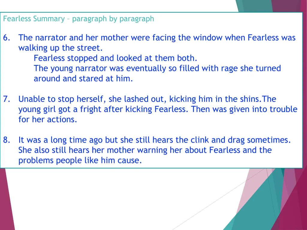 fearless summary paragraph by paragraph 1