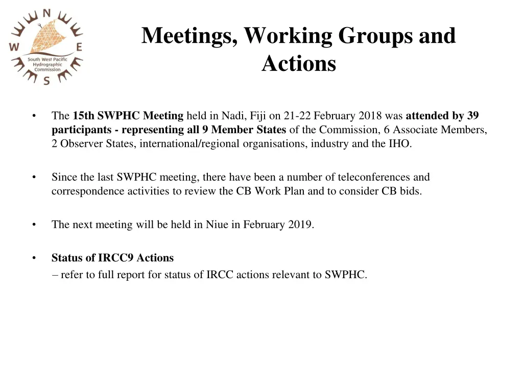 meetings working groups and actions