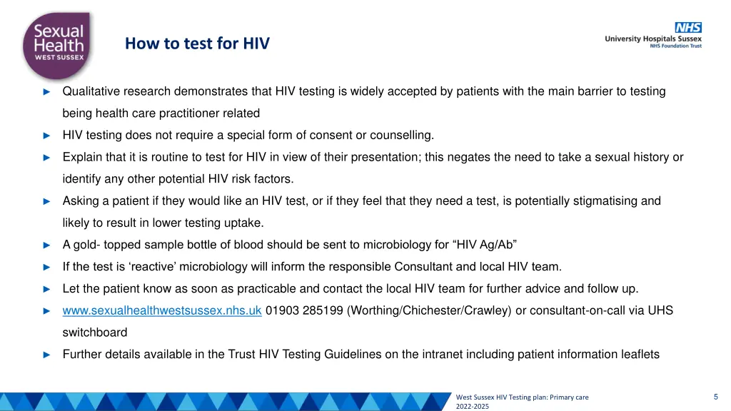 how to test for hiv