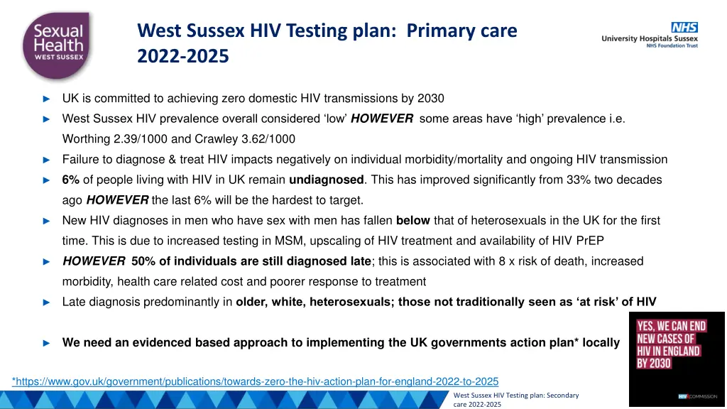 west sussex hiv testing plan primary care 2022 1