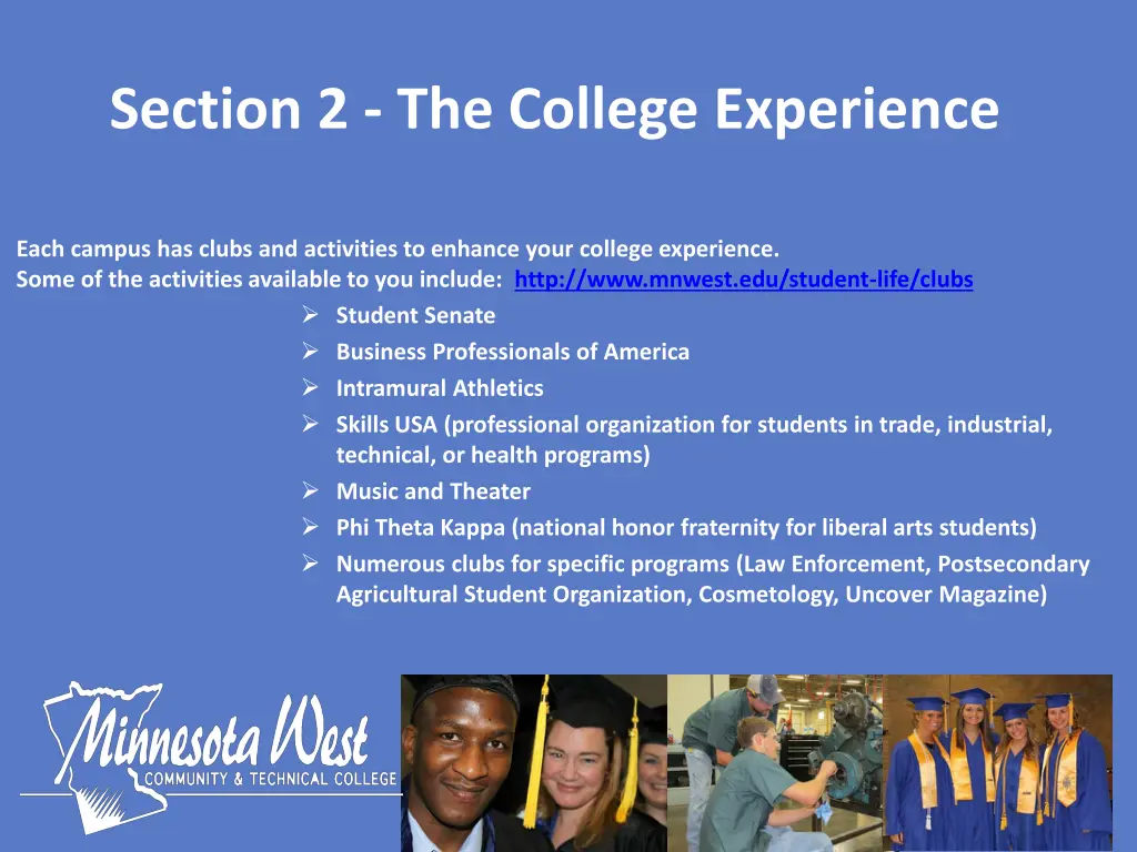 section 2 the college experience