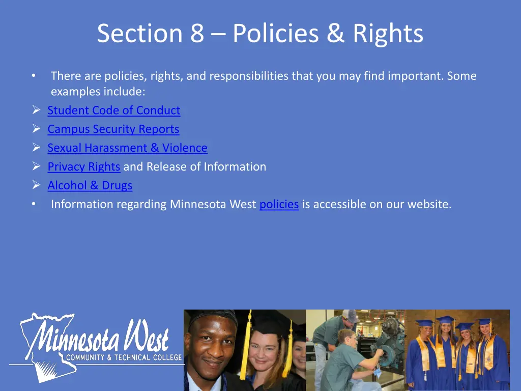 section 8 policies rights