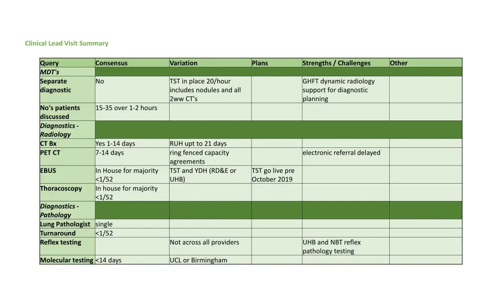 clinical lead visit summary 3