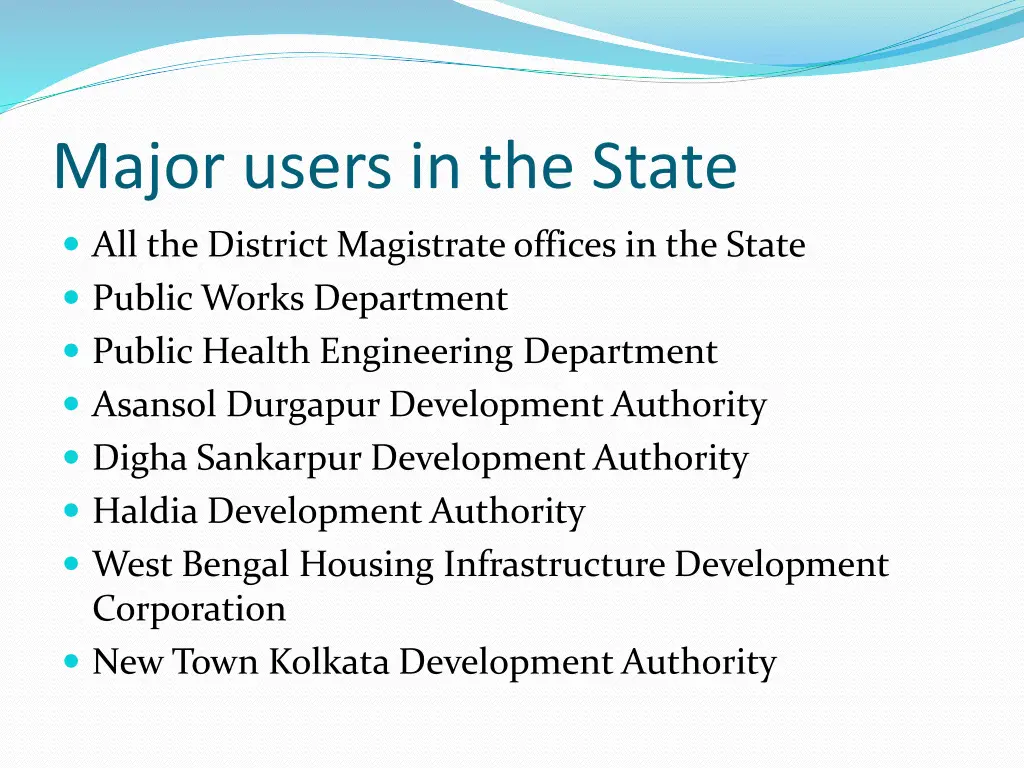 major users in the state