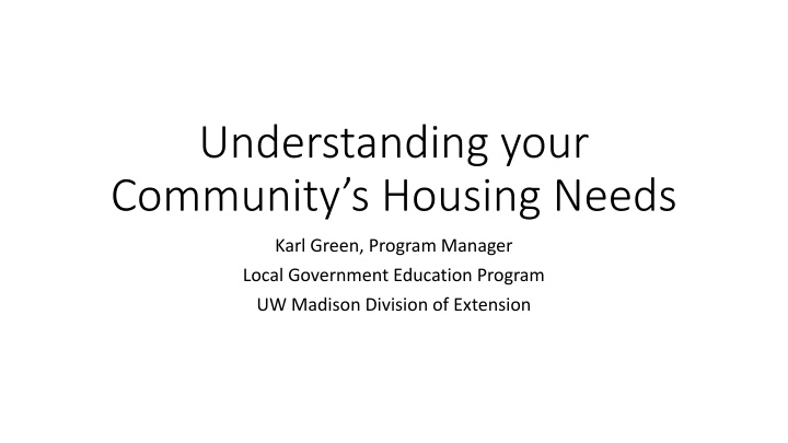 understanding your community s housing needs