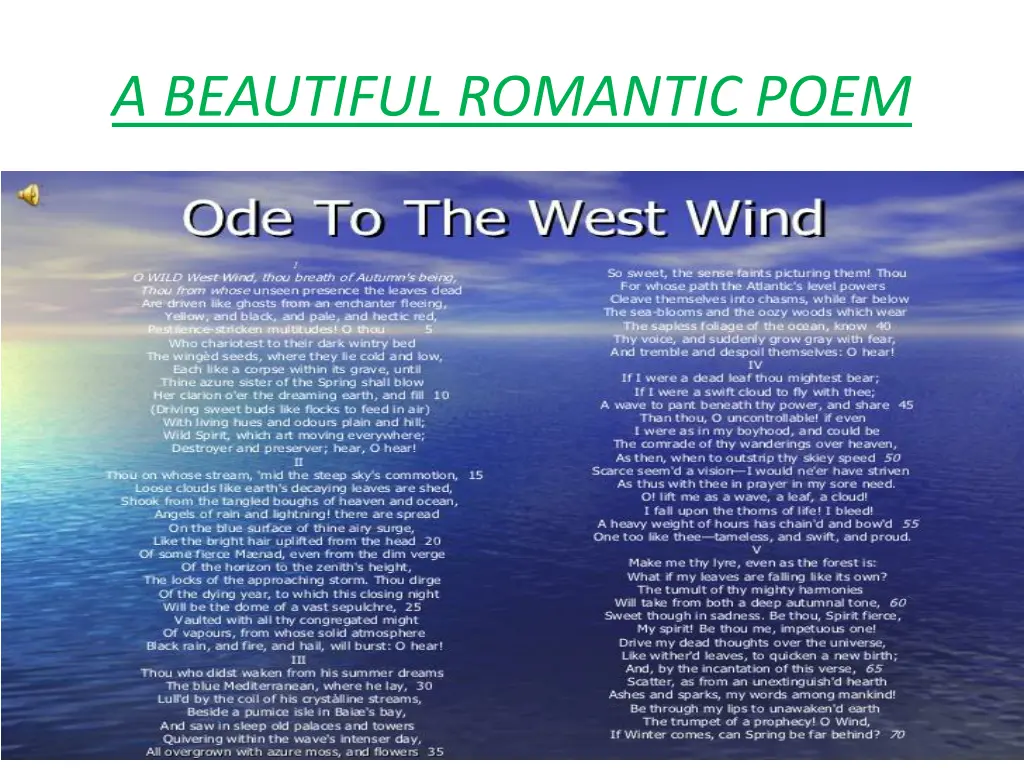 a beautiful romantic poem