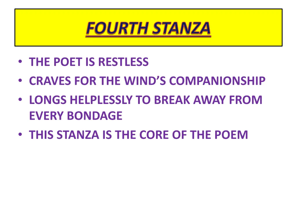 fourth stanza