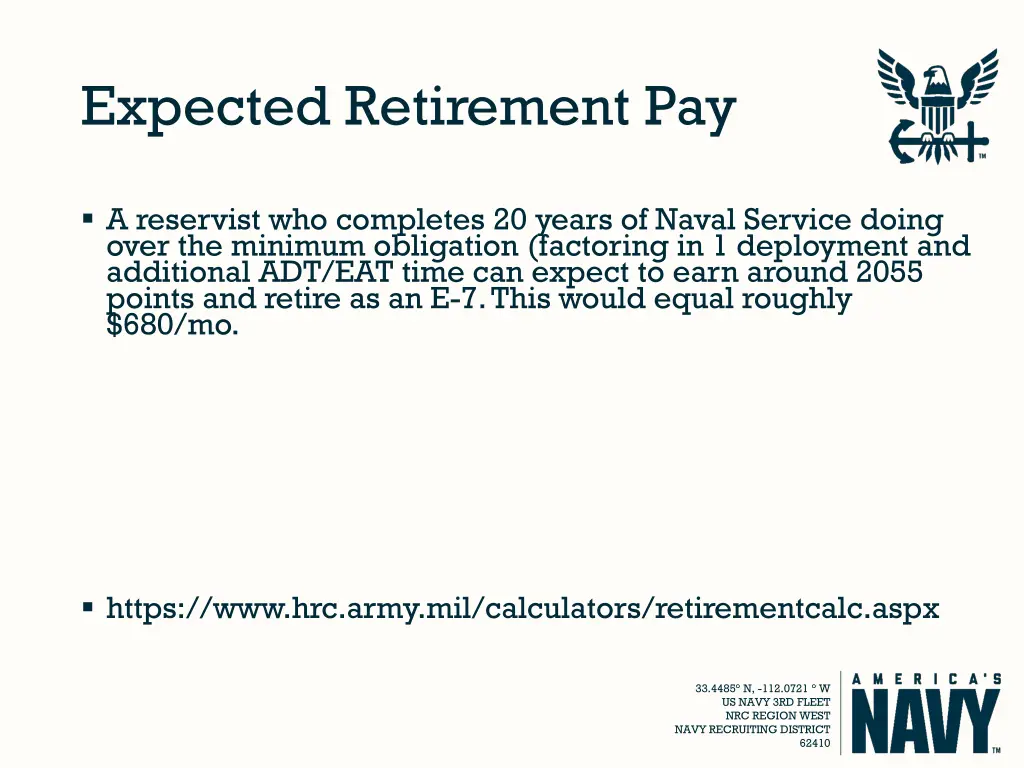 expected retirement pay 1