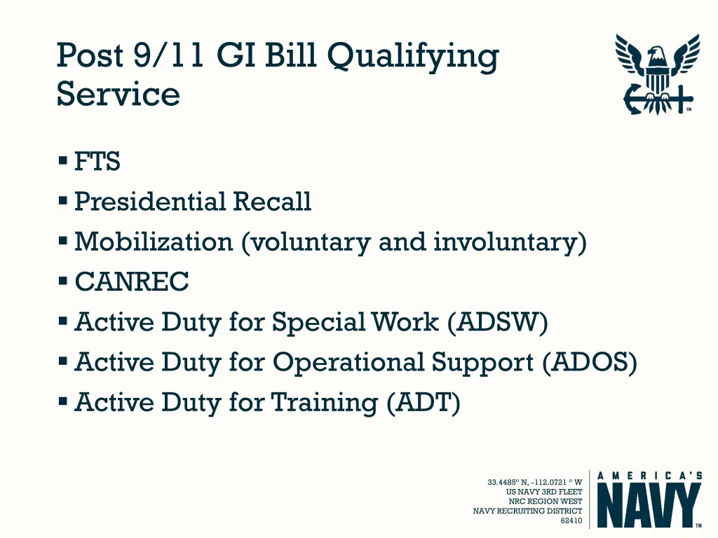 post 9 11 gi bill qualifying service