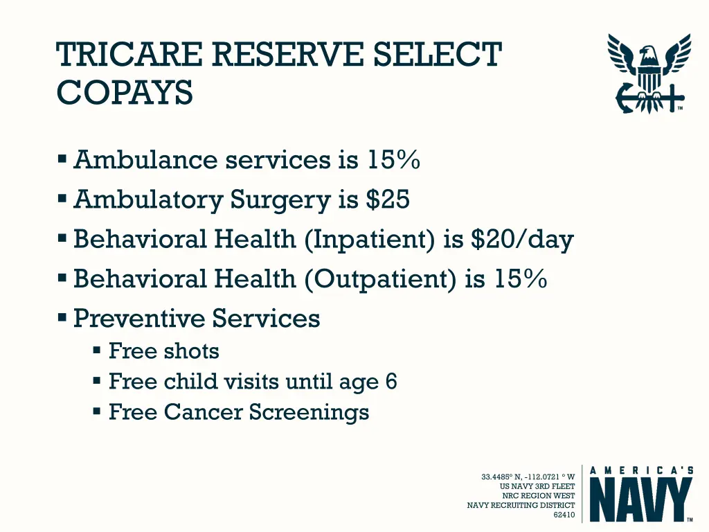 tricare reserve select copays