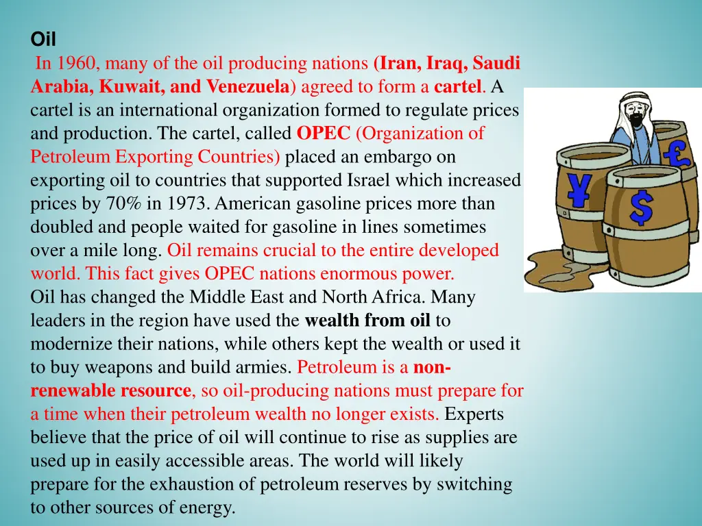 oil in 1960 many of the oil producing nations