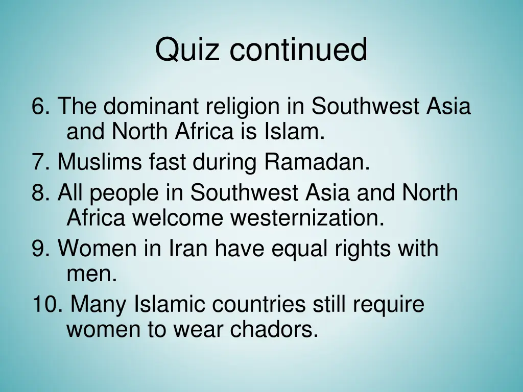 quiz continued