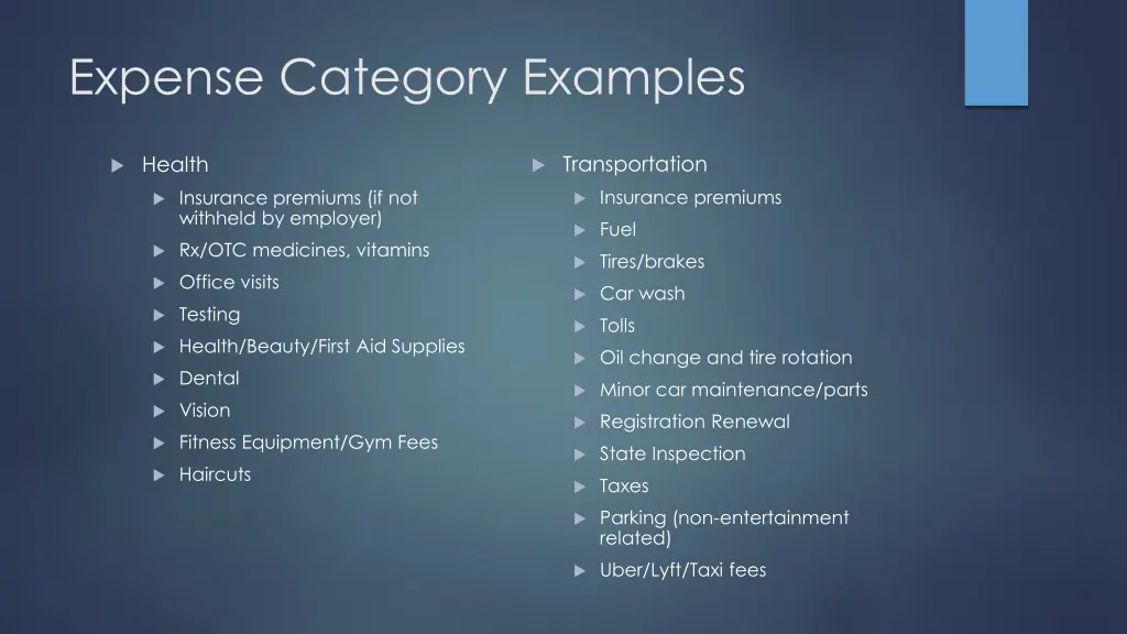 expense category examples 1