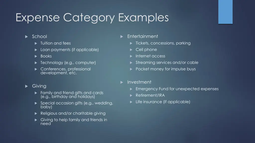 expense category examples 2