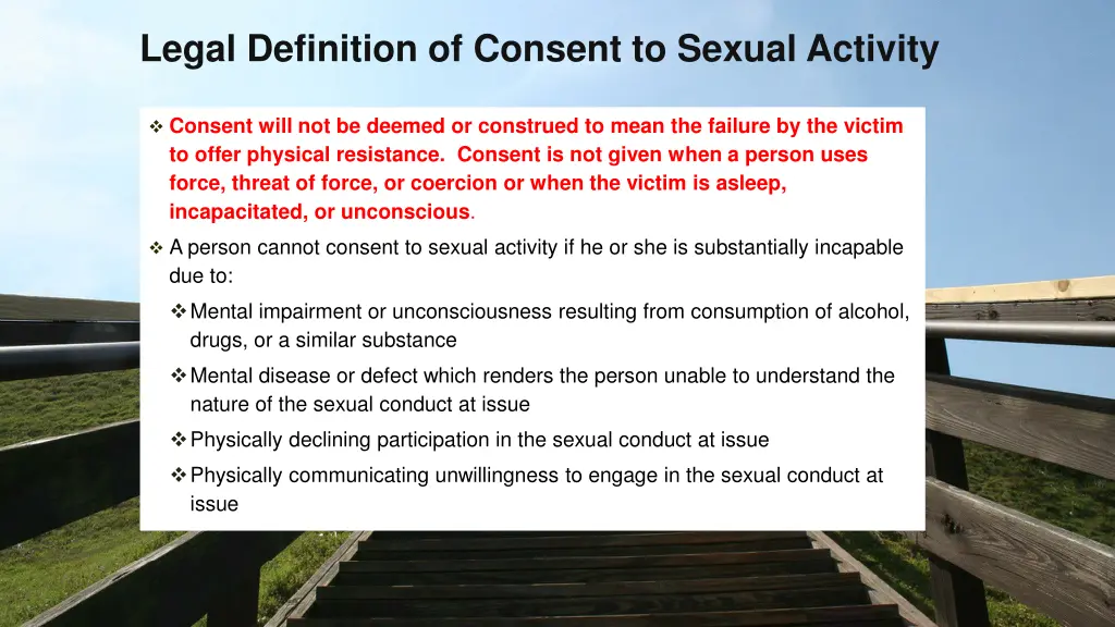 legal definition of consent to sexual activity