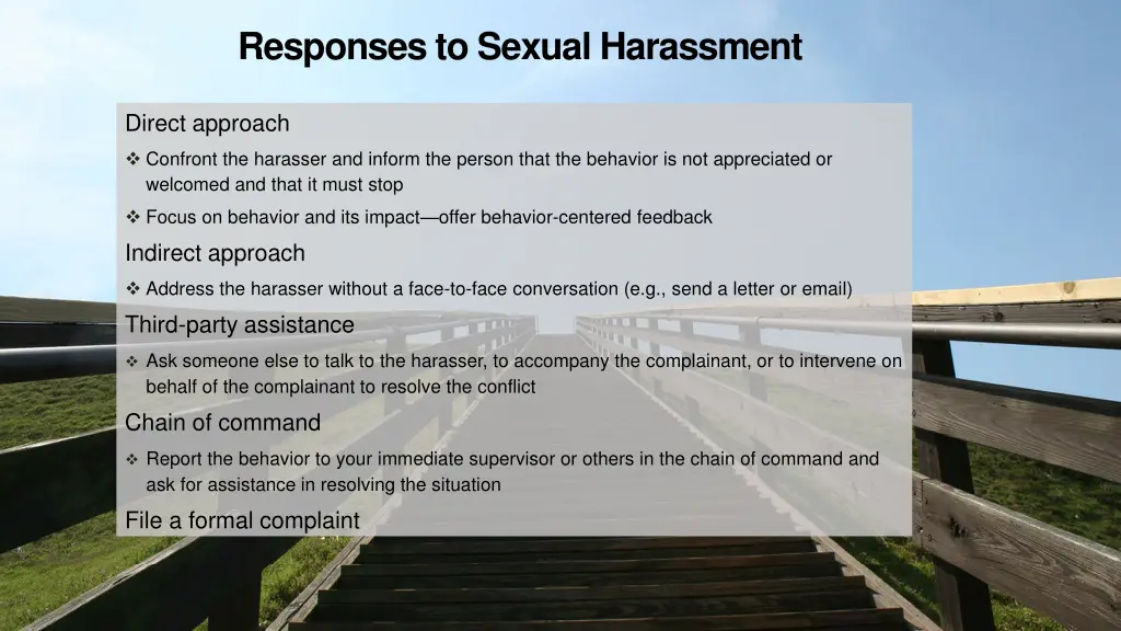 responses to sexual harassment