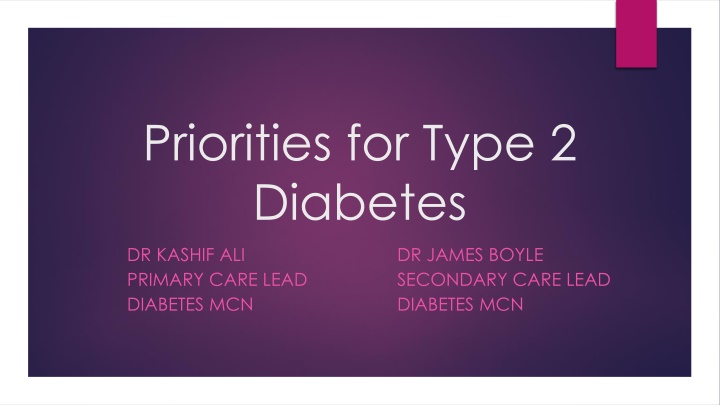 priorities for type 2 diabetes