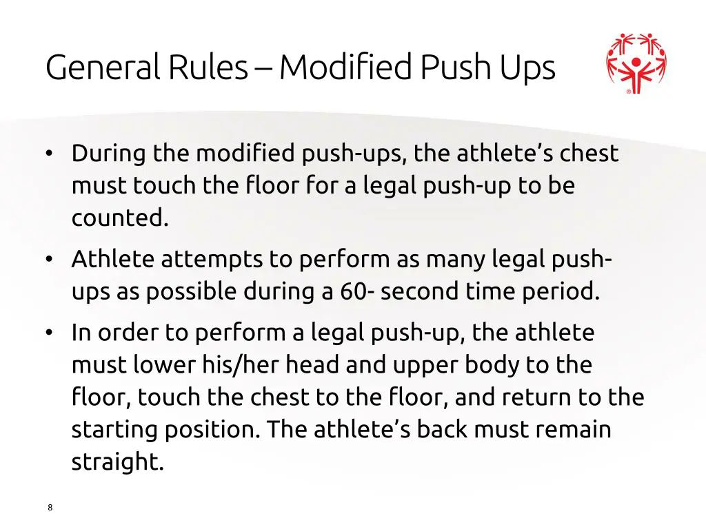 general rules modified push ups