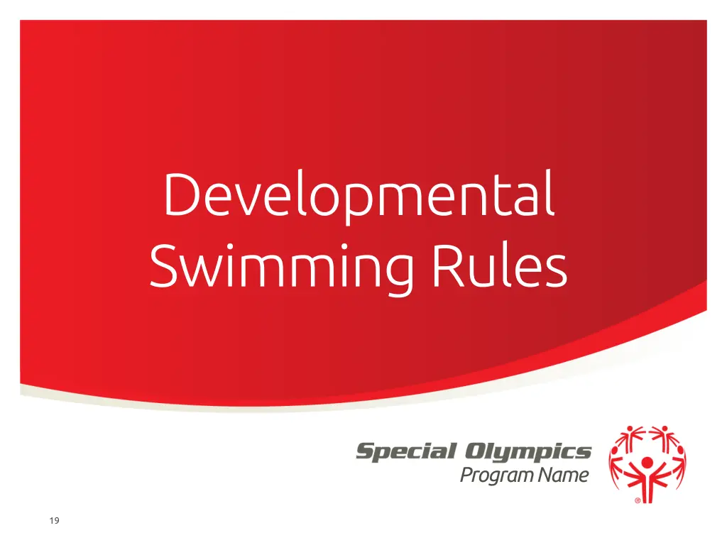 developmental swimming rules