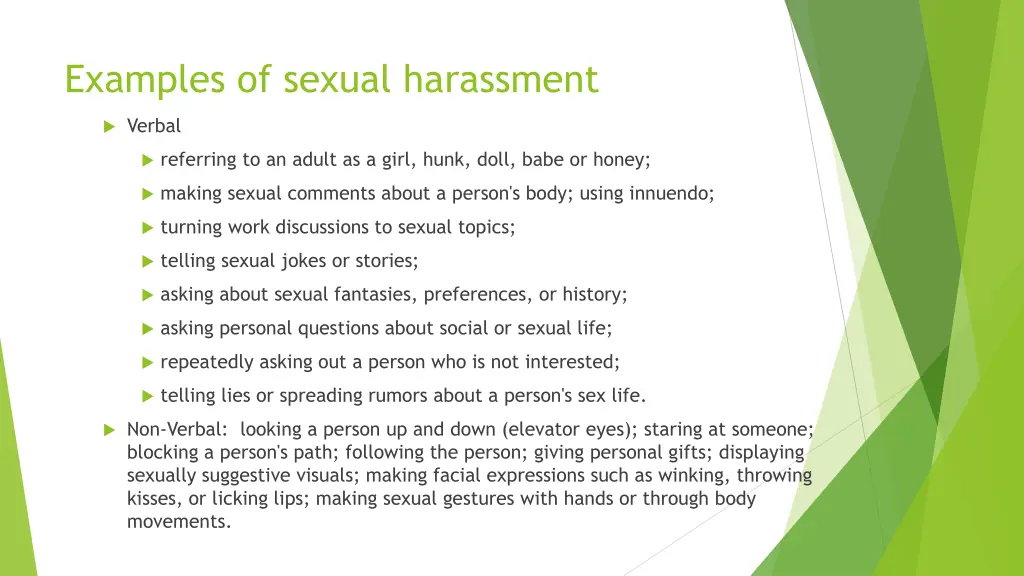 examples of sexual harassment