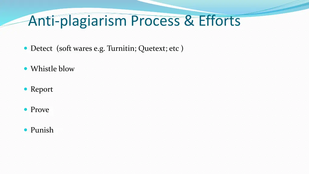 anti plagiarism process efforts