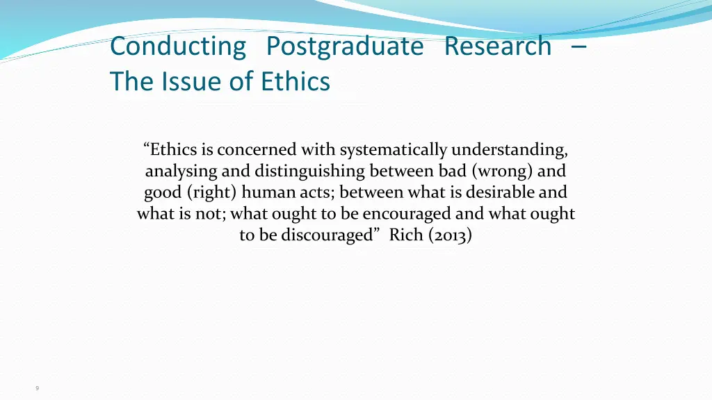 conducting postgraduate research the issue