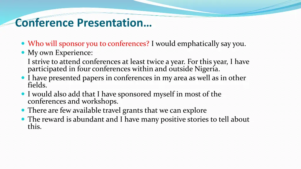 conference presentation