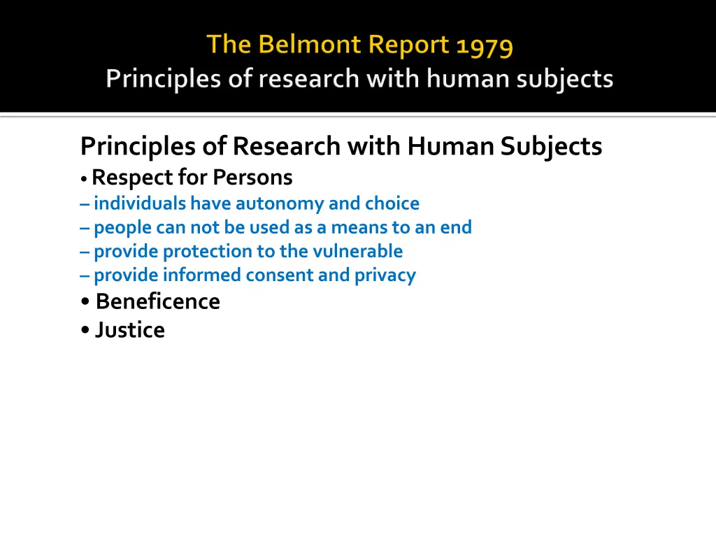 principles of research with human subjects 1