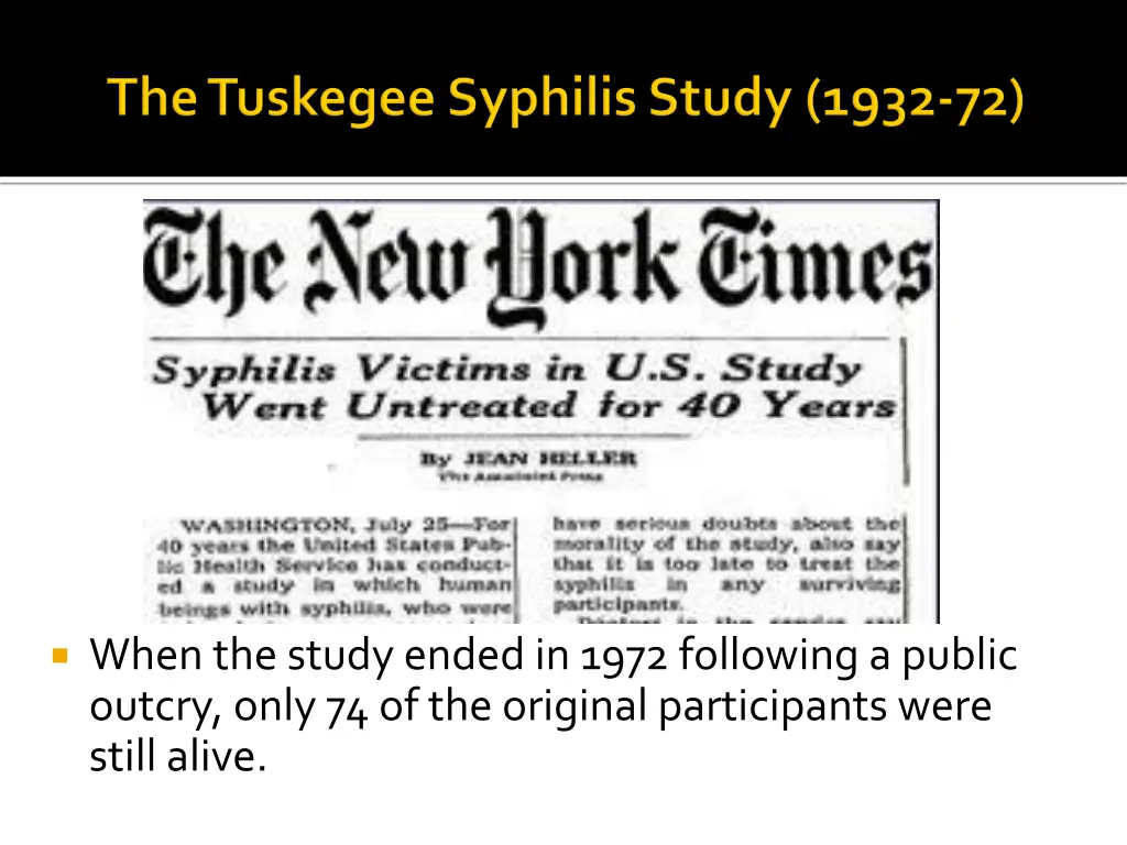 when the study ended in 1972 following a public