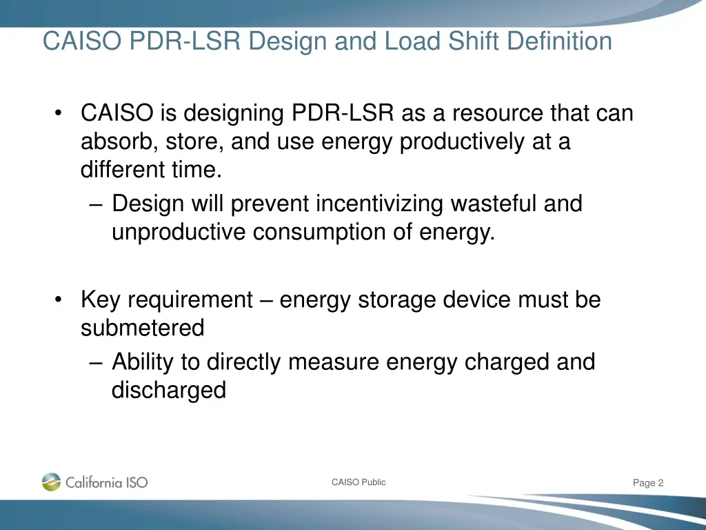 caiso pdr lsr design and load shift definition