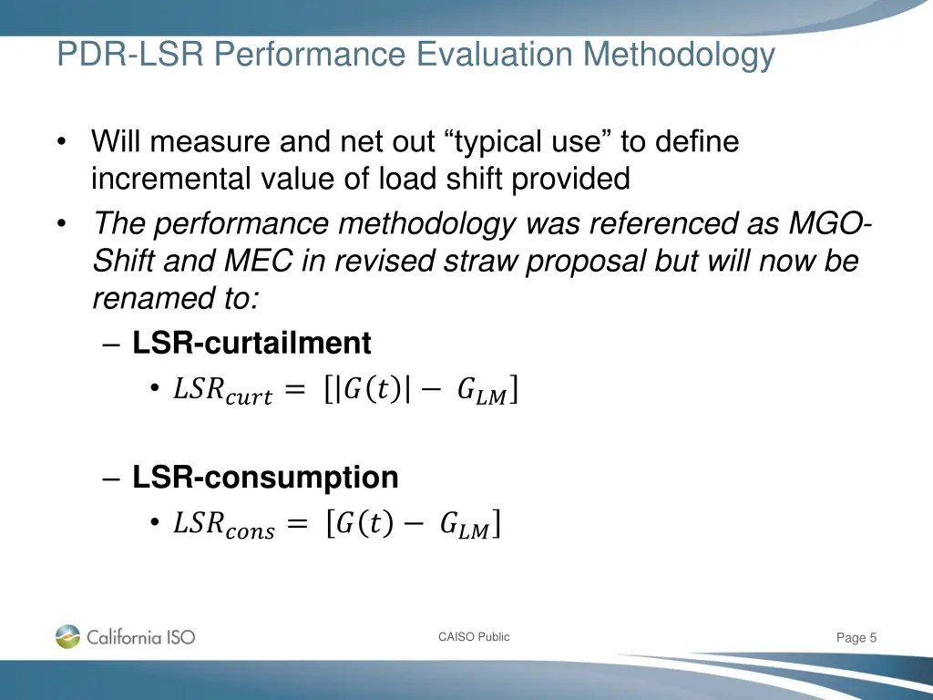 pdr lsr performance evaluation methodology