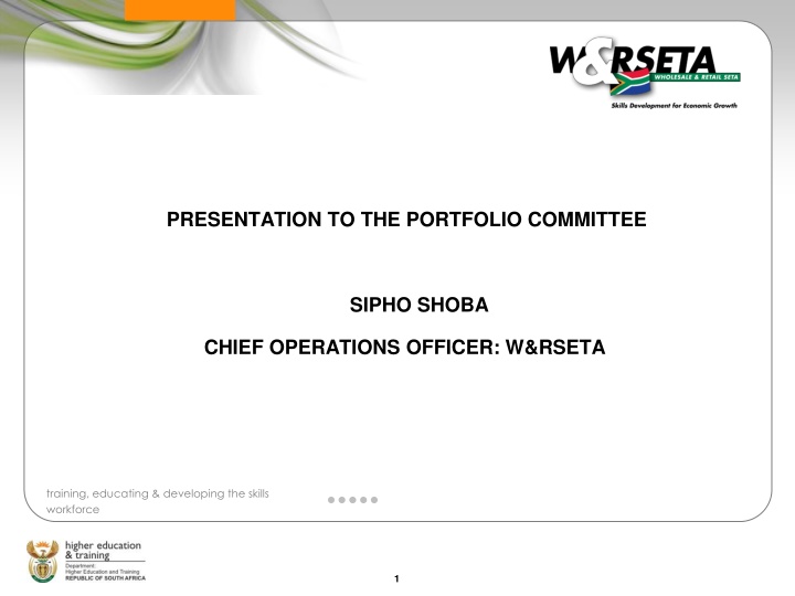 presentation to the portfolio committee